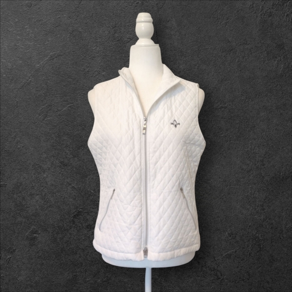 Page & Tuttle Jackets & Blazers - Page & Tuttle White Full Zip Quilted Vest Size Medium